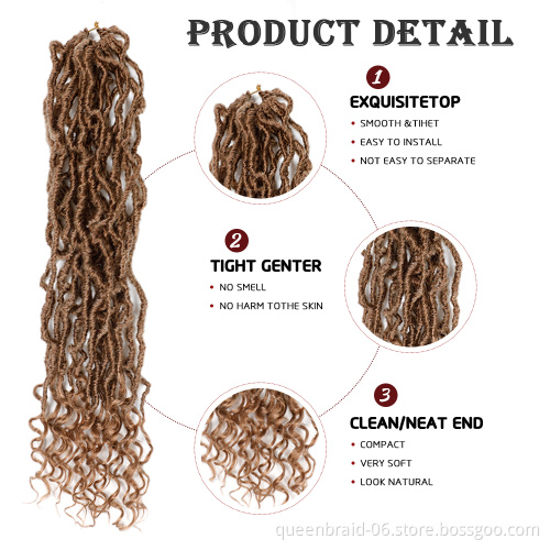 Artificial braid braided long hair black soft goddess crochet long braid hair accessory 24 inches